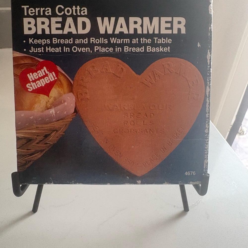 Terra Cotta Heart-Shaped Bread Warmer Vintage Cottagecore